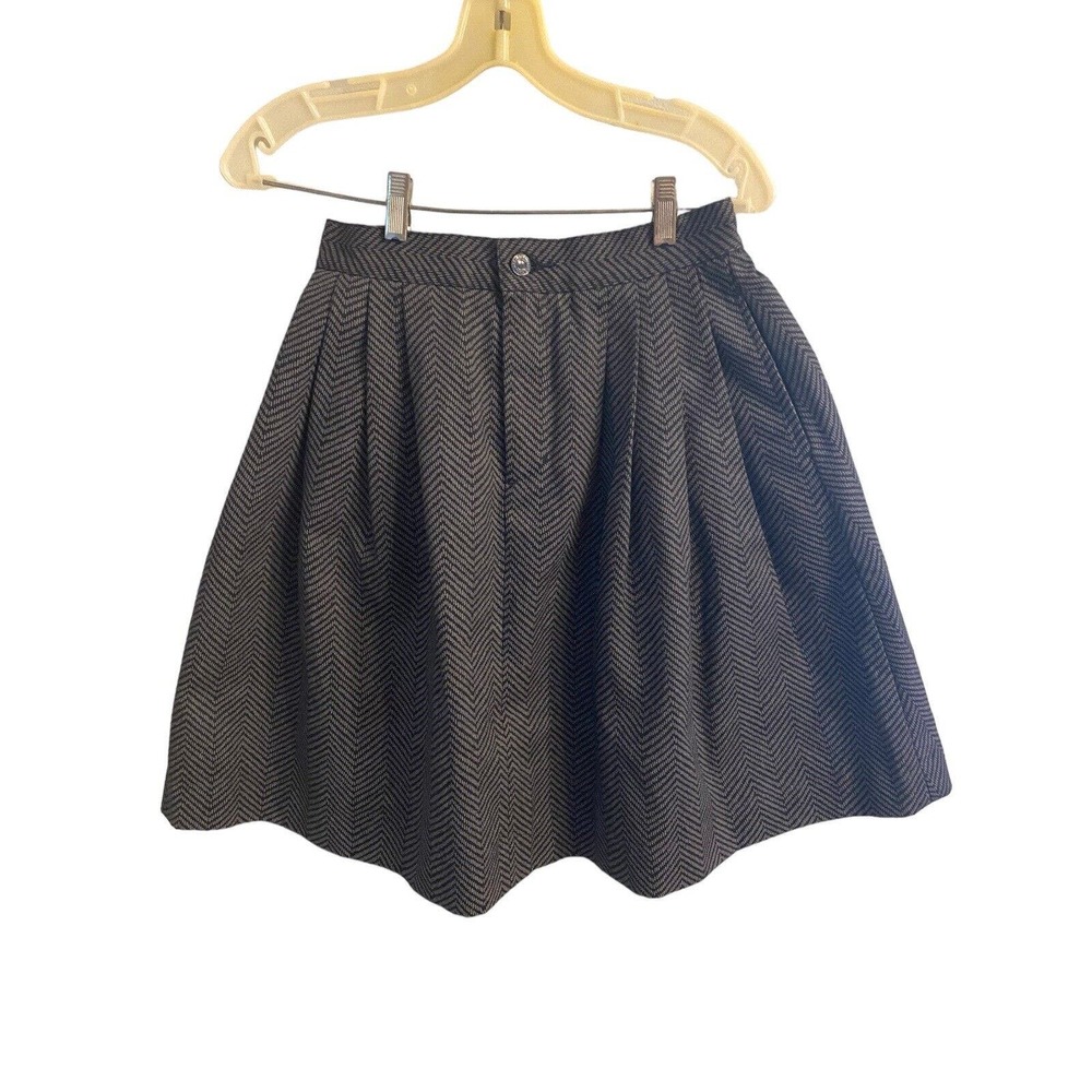 Levis herringbone denim pleated lined skirt vintage size 26 Waist black and blue